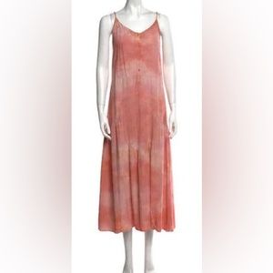 LACAUSA Tie-Dye Print Long Dress